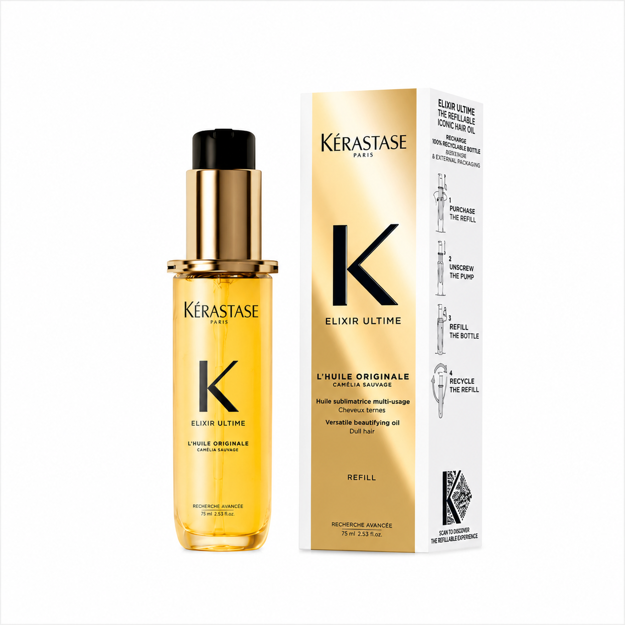 1FBEDDAF-78C5-4B7E-BAB4-E9DC7B5FD994 روغن موی ریفیل الکسیر اولتیمیت کِراستاس | Kérastase Elixir Ultime L’Huile Originale Refill - تصویر 1